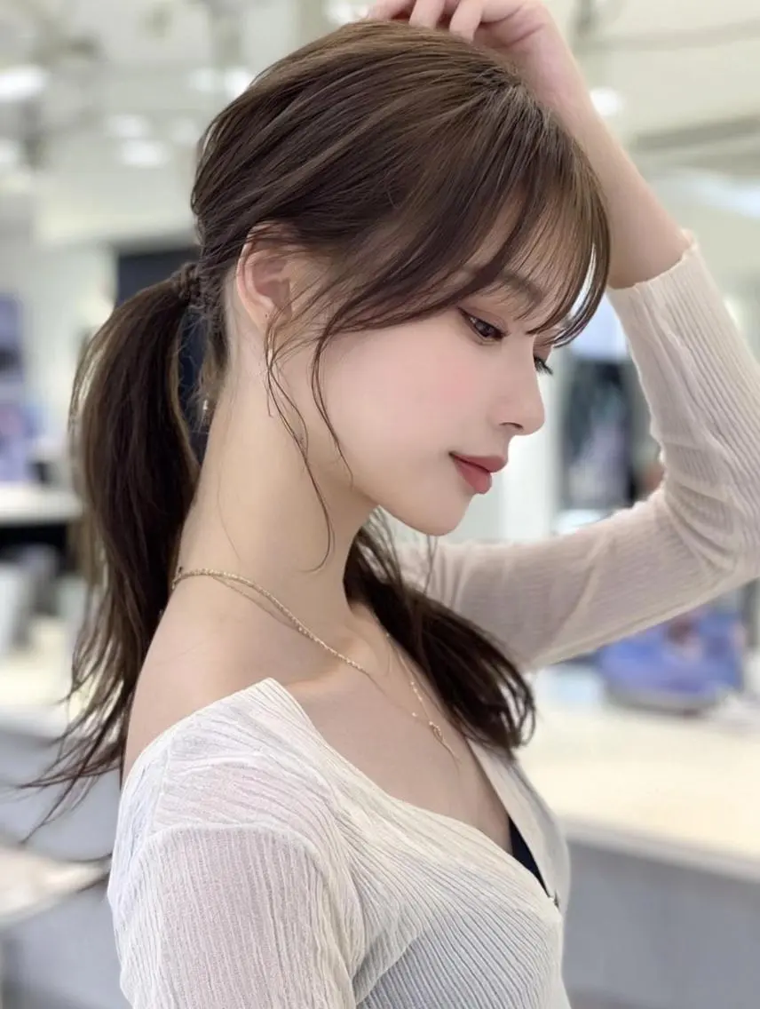 ロング 髪質改善 韓国風ヘア 縮毛矯正 ヘアカラー 畑 大樹のヘアスタイル