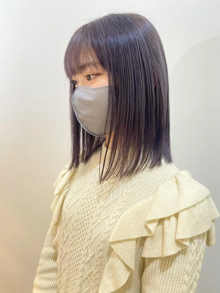 ミディアム カラー グレージュ ラベンダーカラー 佐藤 魁人のヘアスタイル