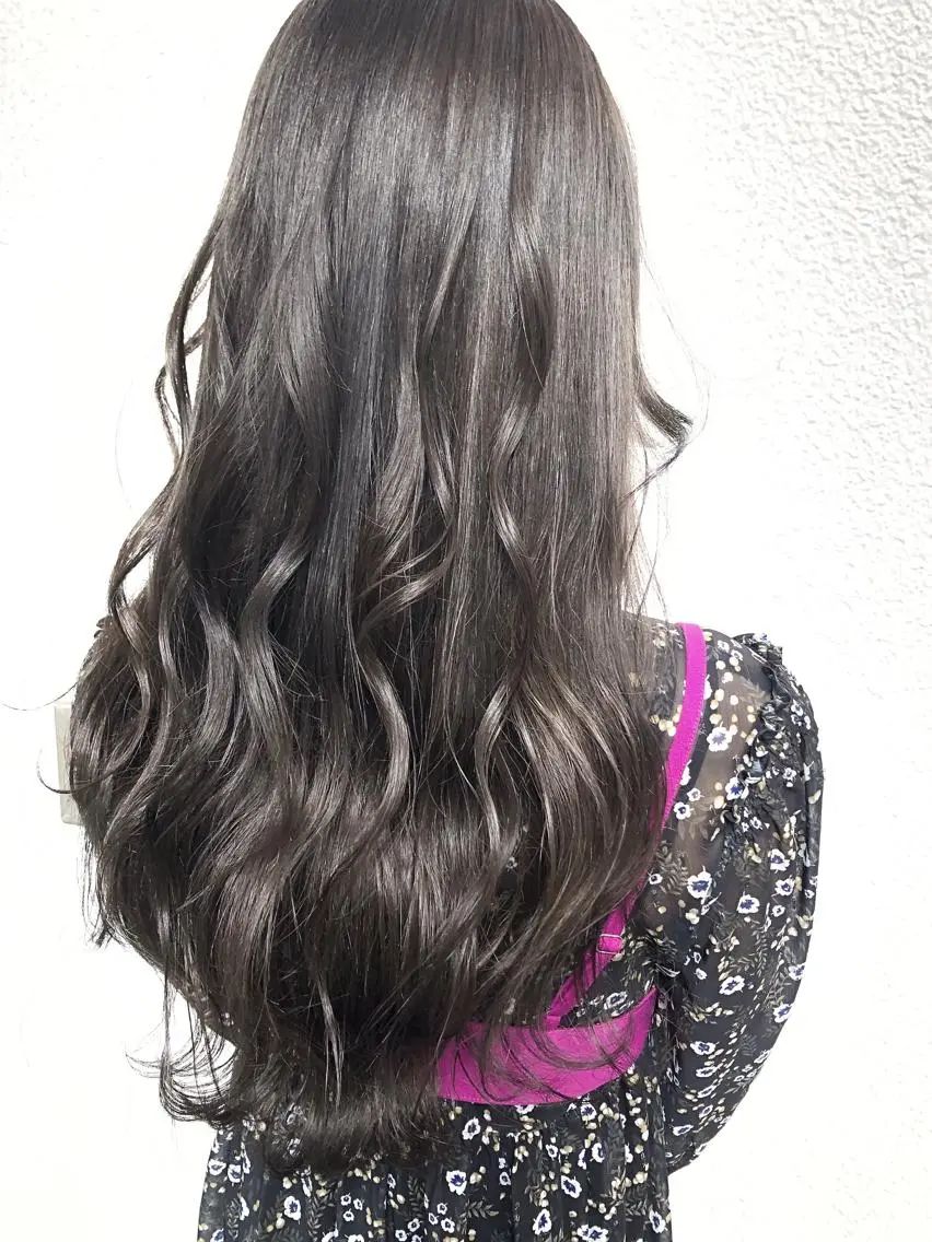 セミロング セミロングパーマ アッシュ ボブ エクステ 外国人風カラー 夜23時まで予約🉑 reverieあきらのヘアスタイル