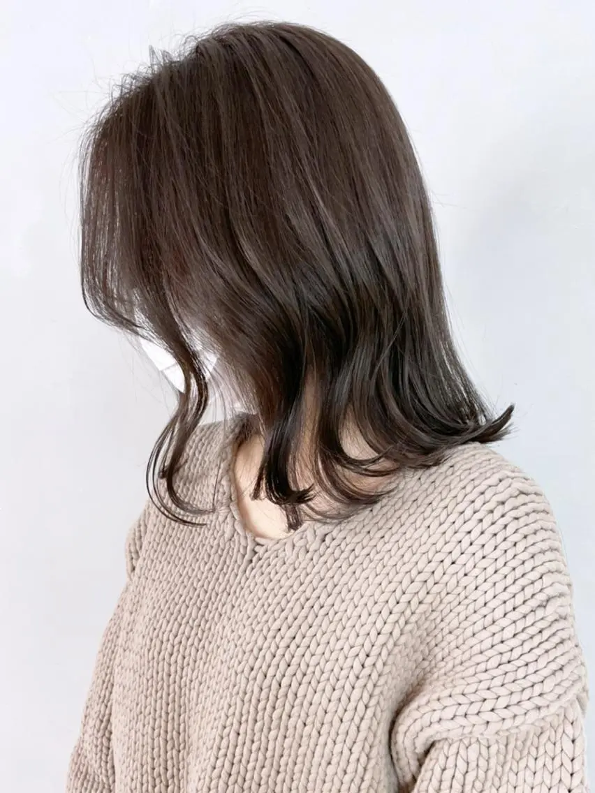 ミディアム カラー パーマ ヘアアレンジ グレージュ ITbyALBUM 浦和店のヘアスタイル