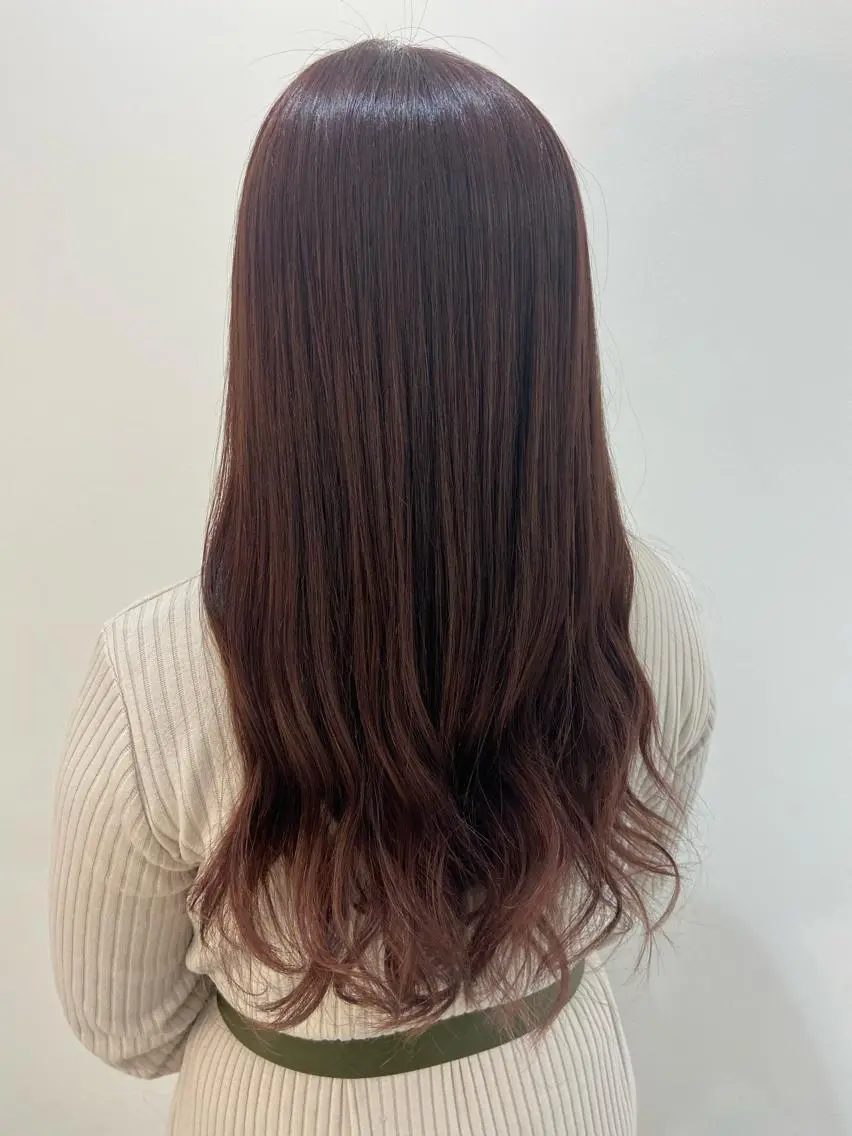 ロング カラー ミストバング ブラウンカラー  フェイスフレーミング インナーカラー ピンクカラー natsumi / N°ariaのヘアスタイル