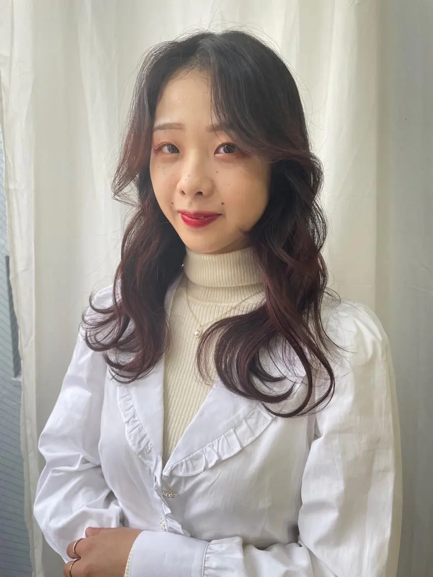 セミロング ヘアアレンジ 髙塚碧🇰🇷 韓国ヘア🎗️のヘアスタイル