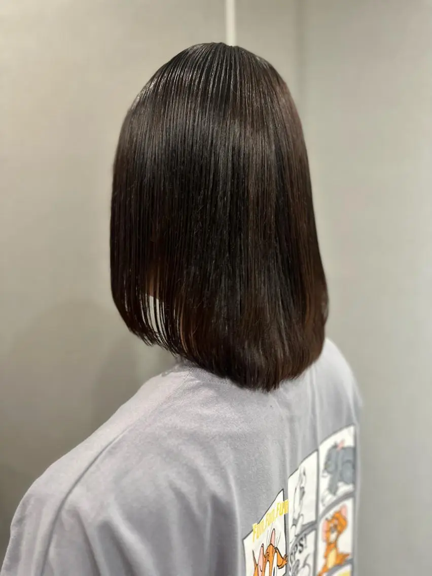 ミディアム 縮毛矯正 カット 縮毛矯正 K Harukaのヘアスタイル