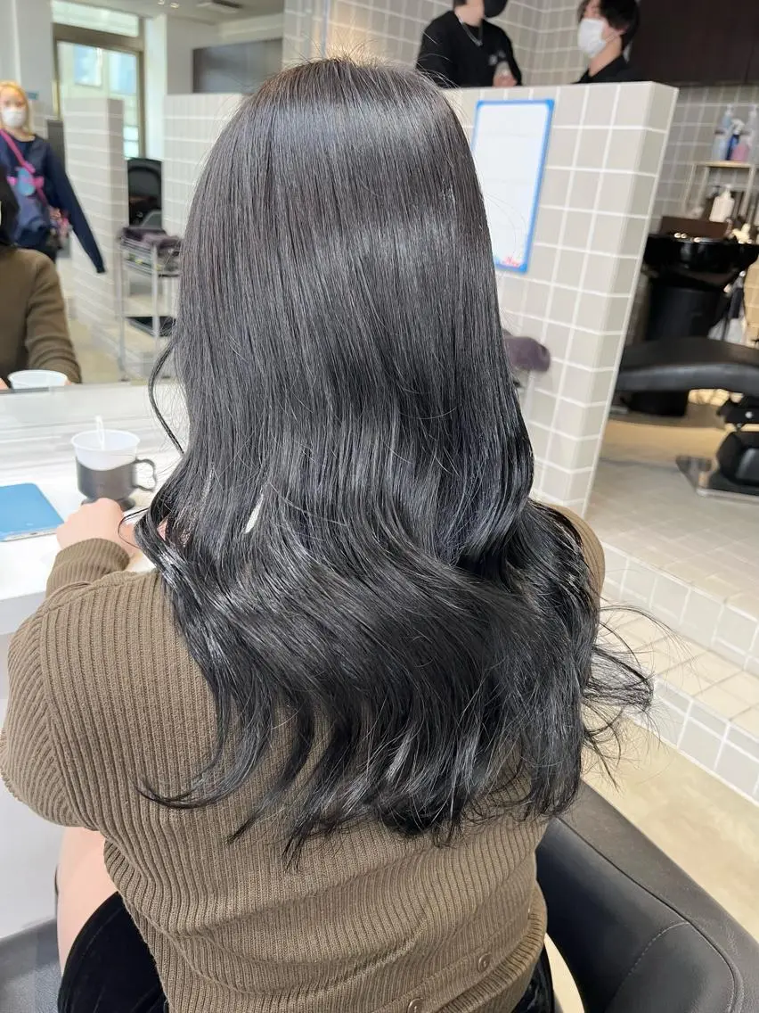 ミディアム カラー パーマ ヘアアレンジ メンズ キッズ ネイル マツエク・マツパ アイブロウ 上品＆韓国風 🥀海心🥀のヘアスタイル