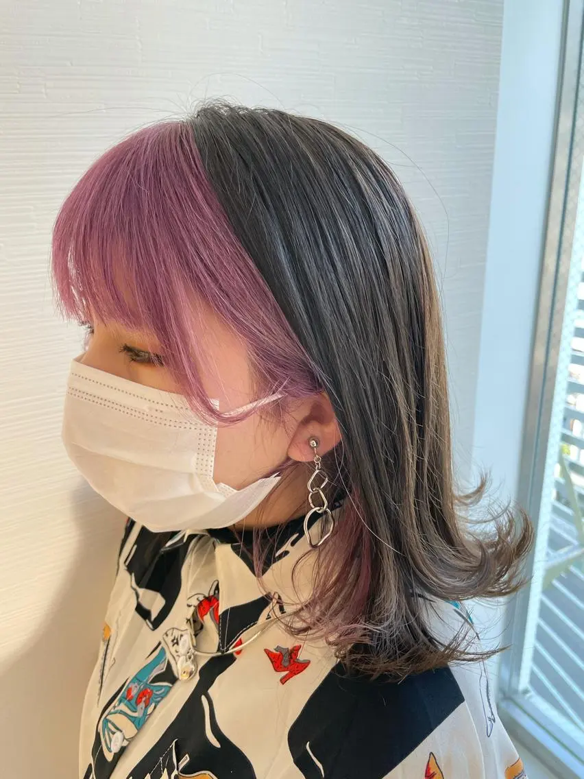 ミディアム カラー ミストバング フェイスフレーミング グラデーションカラー インナーカラー ✨髪のソムリエ✨ 岩川和生のヘアスタイル