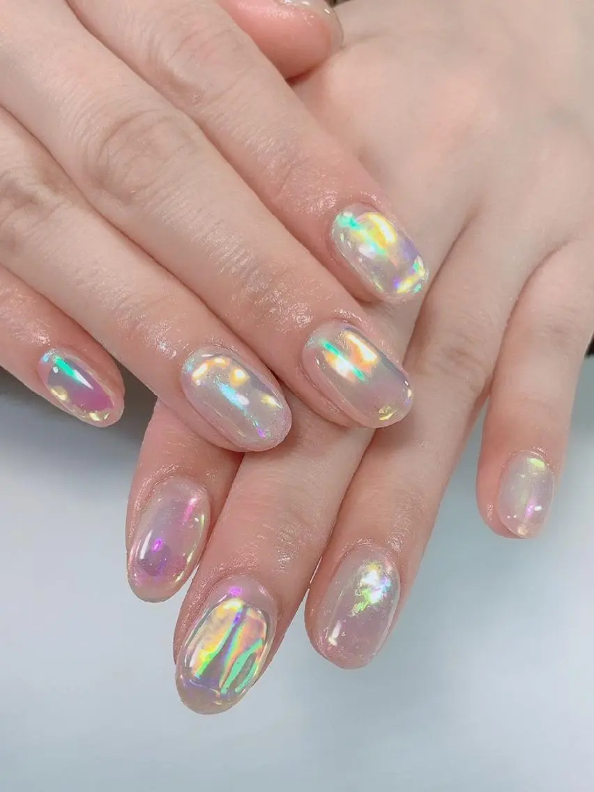 ネイル 氷ネイル・うるうるネイル ･:*+.✳︎˚✧₊ MAKI NAILのネイルデザイン