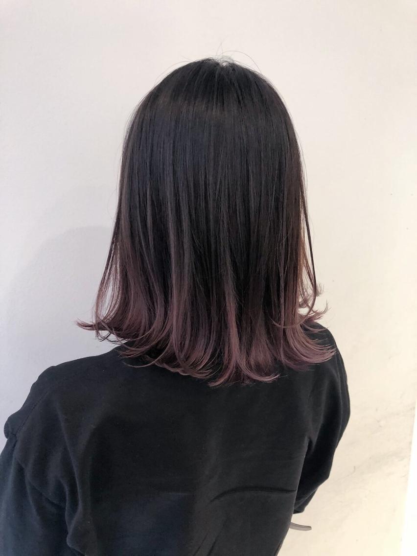 ミディアム カラー アッシュ ベージュカラー 黒髪 ブルーカラー ブルーアッシュ トップスタイリスト ✨KIRIKA中野✨のヘアスタイル