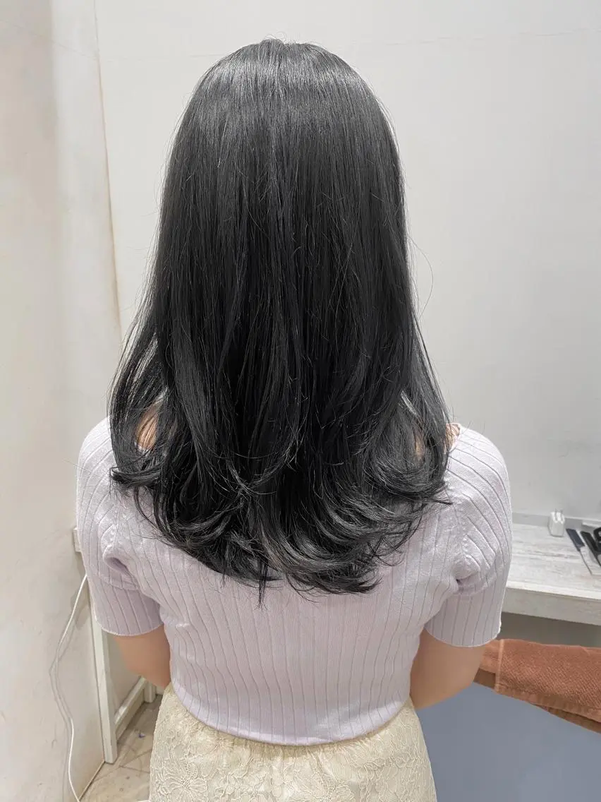 セミロング 顔まわりカット🌟 くびれヘア/寺門遥輝のヘアスタイル