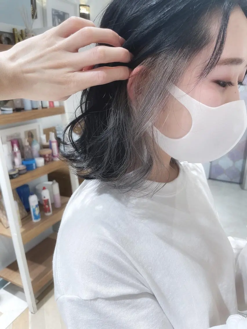 ミディアム カラー パーマ ヘアアレンジ キッズ ネイル マツエク・マツパ カット ヘアカラー トリートメント 髪質改善 の達人/杉原碧仁のヘアスタイル