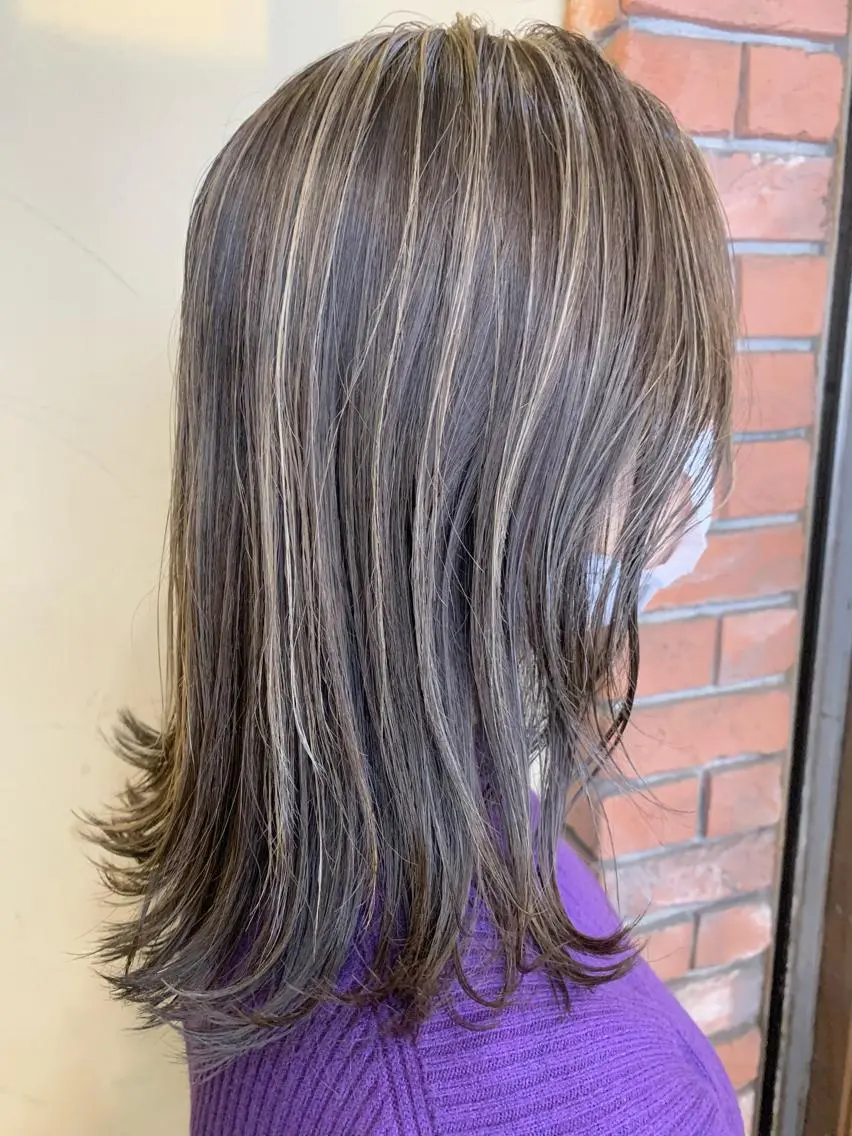 ミディアム カラー パーマ ヘアアレンジ メンズ キッズ ネイル マツエク・マツパ 髪質改善 艶髪🔵フセナオヤのヘアスタイル