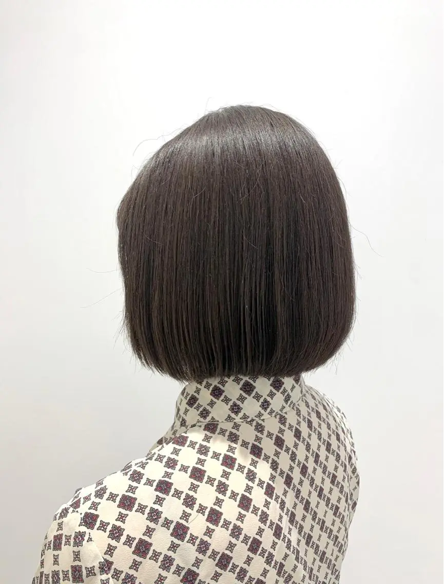 ショート カラー グレージュ オリーブグレージュ オリーブグレー ボブ/美髪矯正 /佐藤　奈巳のヘアスタイル