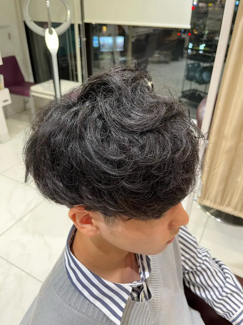 パーマ メンズ カット パーマ 佐々木 拓海のヘアスタイル