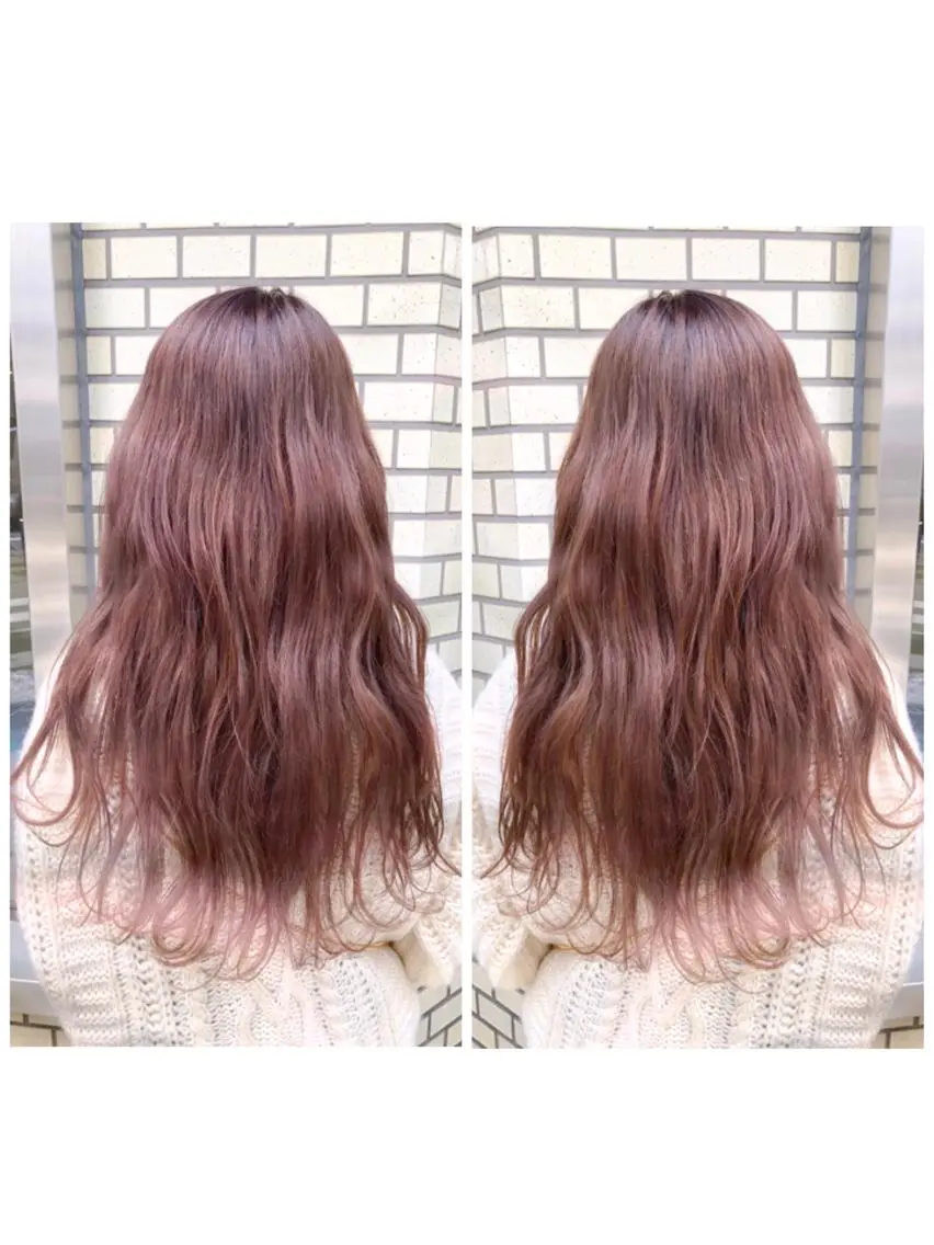 セミロング カラー アッシュ ピンクカラー ピンクアッシュ ヘアカラー ブリーチ/髪質改善 🍀MASAKiのヘアスタイル
