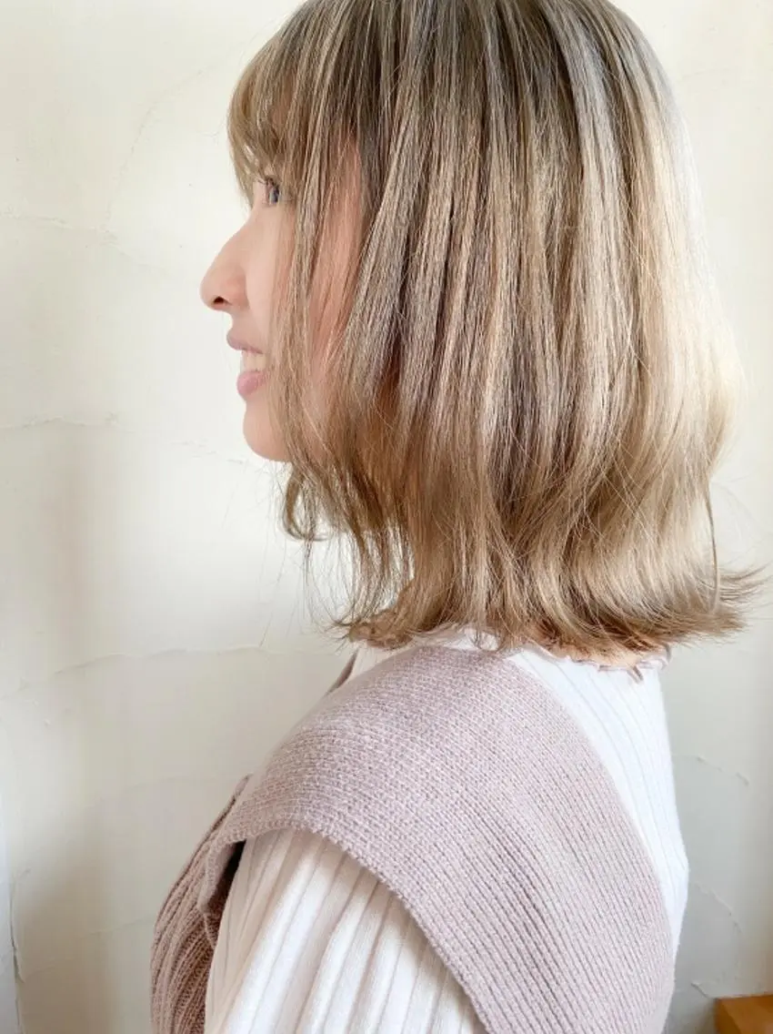 ミディアム カラー マンツーマン1日2名 様限定Lily高橋✂のヘアスタイル