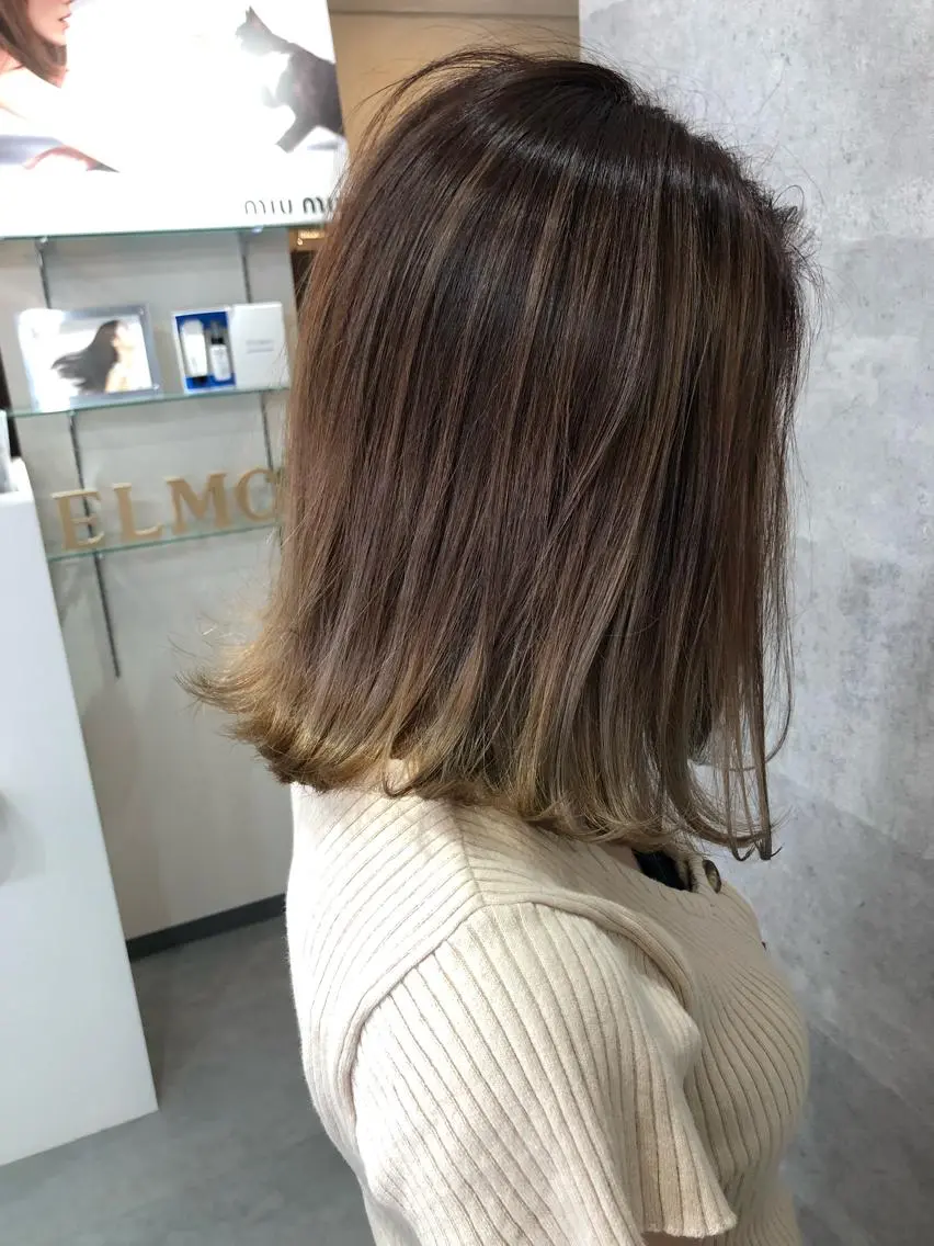 ミディアム カラー 髪質改善 中川 翔のヘアスタイル