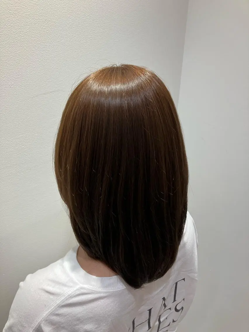 ミディアム カラー ブラウンカラー トリートメント 小顔似合わせカット/ レイヤー/maiのヘアスタイル