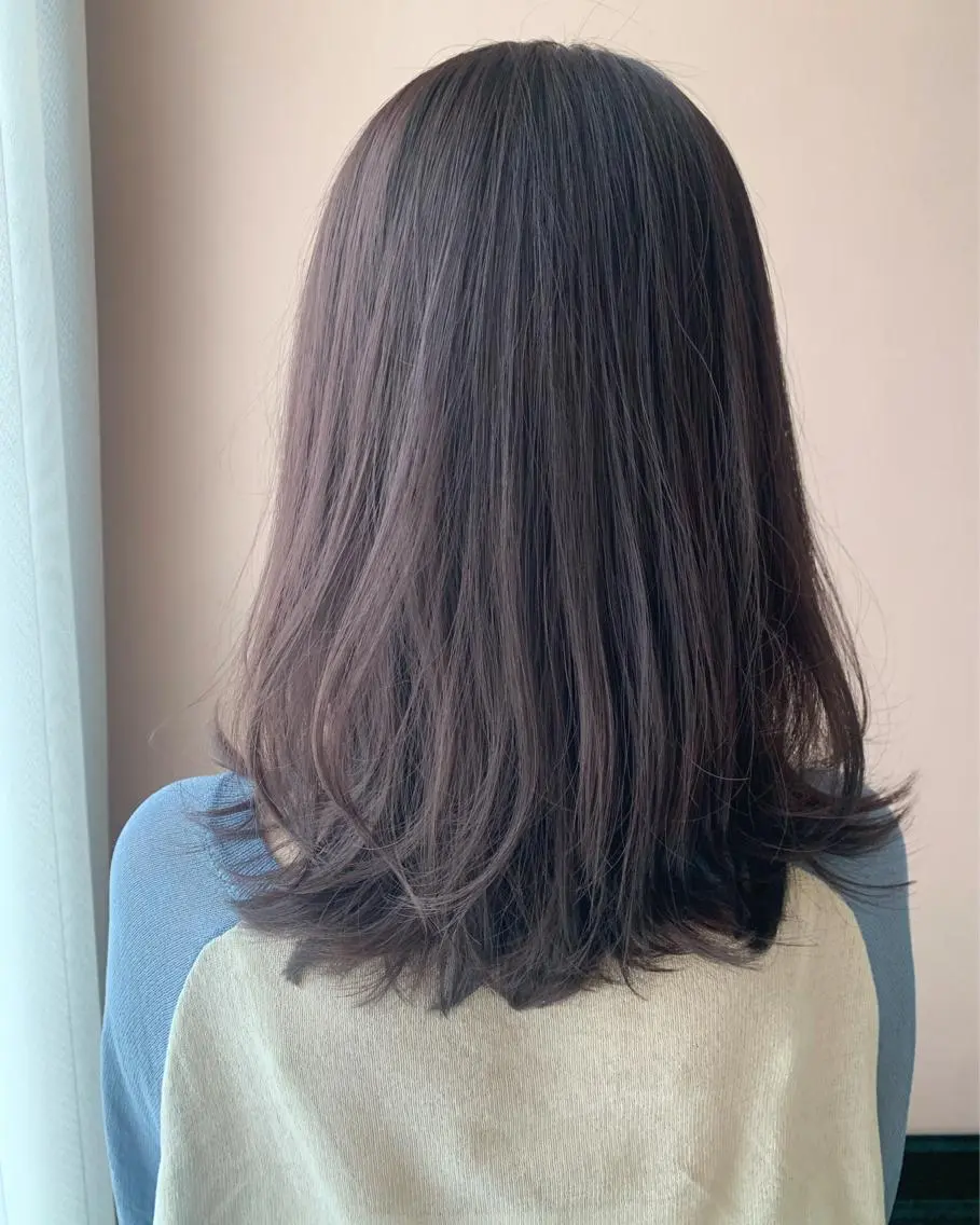 ロング カラー ブリーチ ラベンダーカラー ブリーチなしカラー hubhair レイヤー/透明感のヘアスタイル