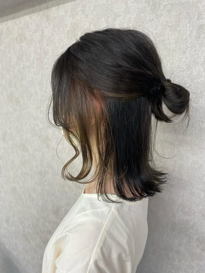 ミディアム カラー インナーカラー N/デザインカラー 🌿ナギのヘアスタイル