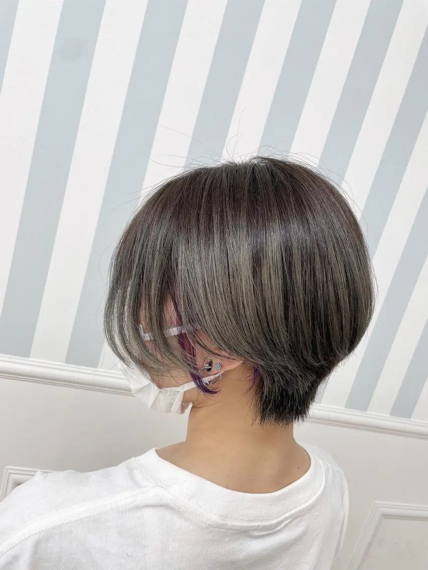 ショート カット ヘアカラー 透明感カラー/ブリー チ✨駒場 笙のヘアスタイル