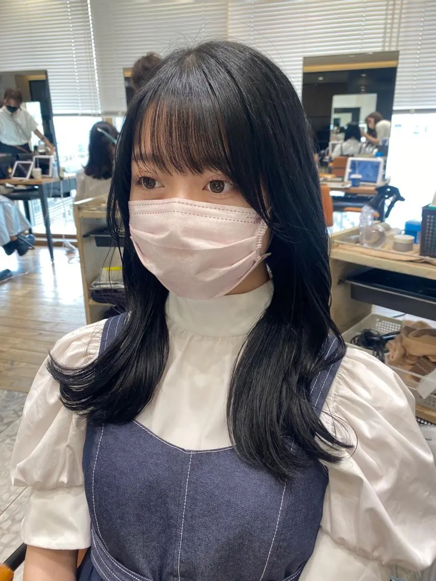 セミロング カラー ベージュカラー ブラウンカラー ブラウンベージュ くびれヘア 顔周りカット 顔周り/くびれヘア 韓国ヘア💕風間るなのヘアスタイル