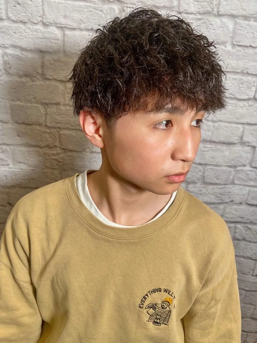 ショート パーマ メンズ カット パーマ 💈メンズ特化 副店長松浦一聖💈のヘアスタイル