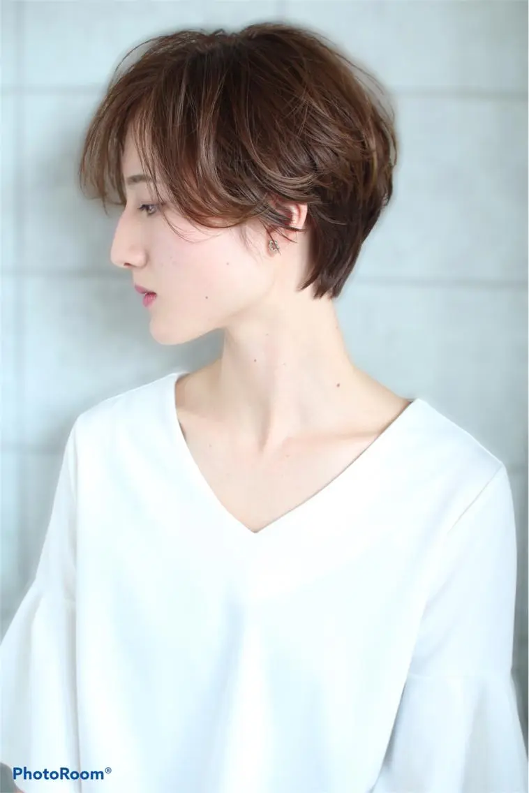 ショート 撮影モデル 縮毛矯正/ 髪質改善 /ショート 圍 崇行のヘアスタイル