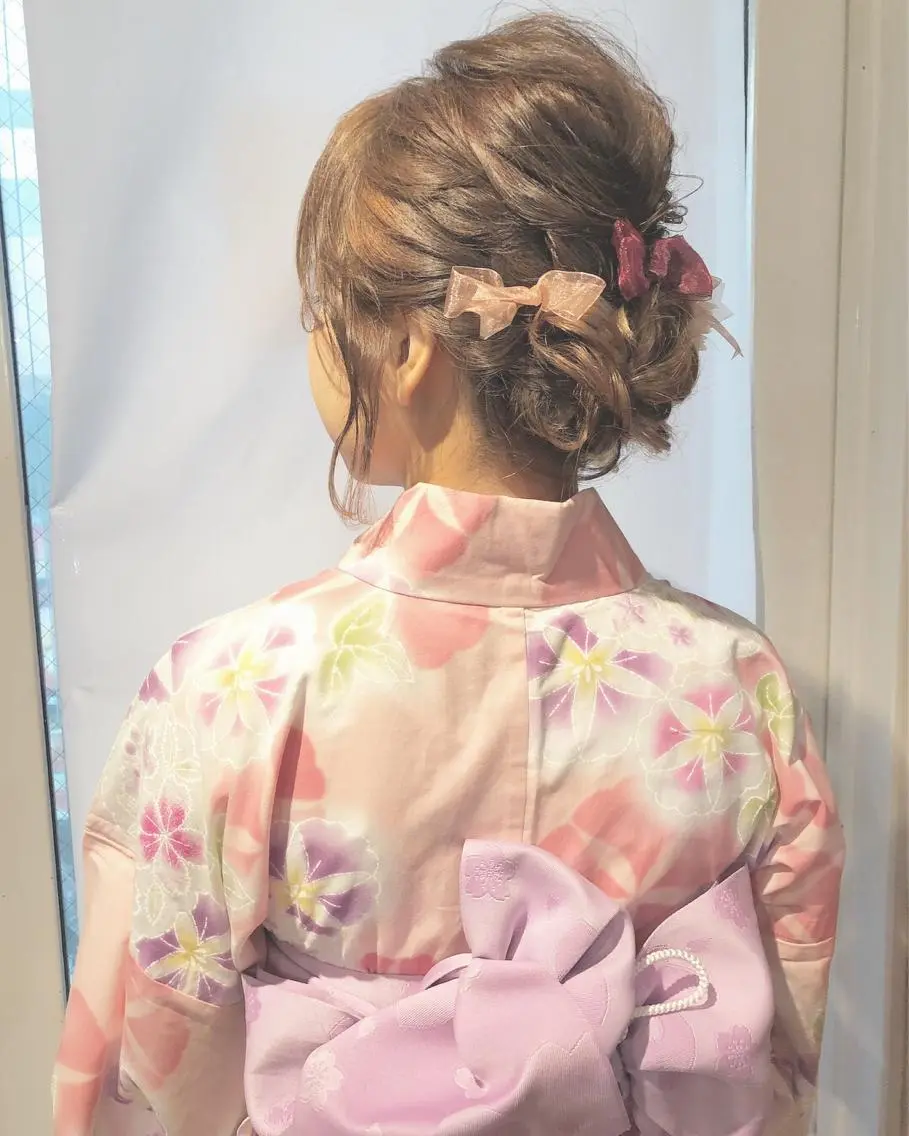 セミロング ヘアアレンジ 着付け 🎀ヘアセット/艶髪 /はやしほのか🎀のヘアスタイル