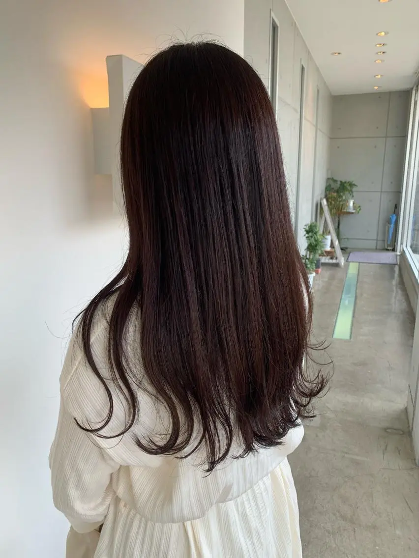 ロング ピンクブラウン おせ ちさとのヘアスタイル