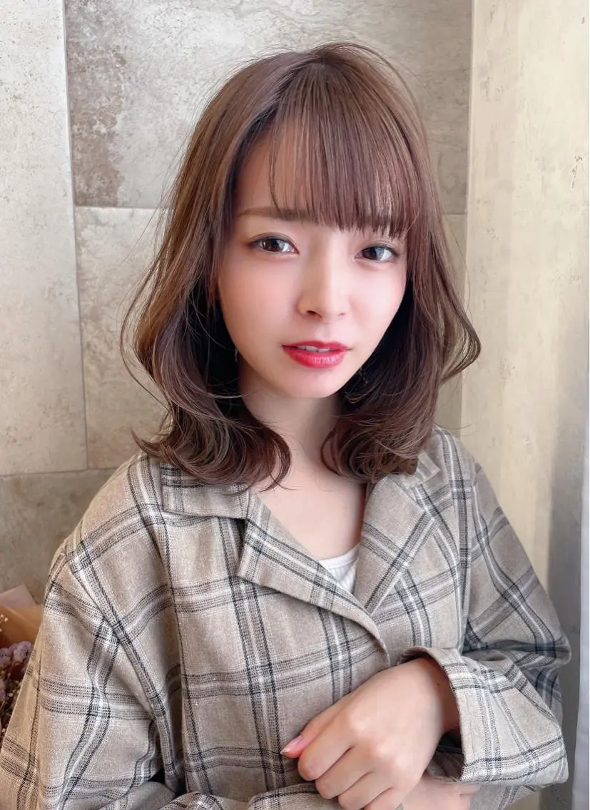 ミディアム カラー パーマ ヘアアレンジ キッズ ネイル マツエク・マツパ 髪質改善 の達人/杉原碧仁のヘアスタイル