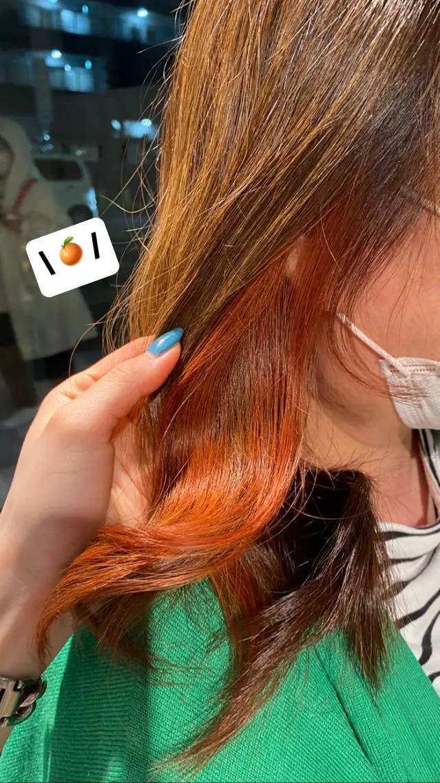 セミロング カラー インナーカラー カット ヘアカラー オスズ 🎀´-のヘアスタイル