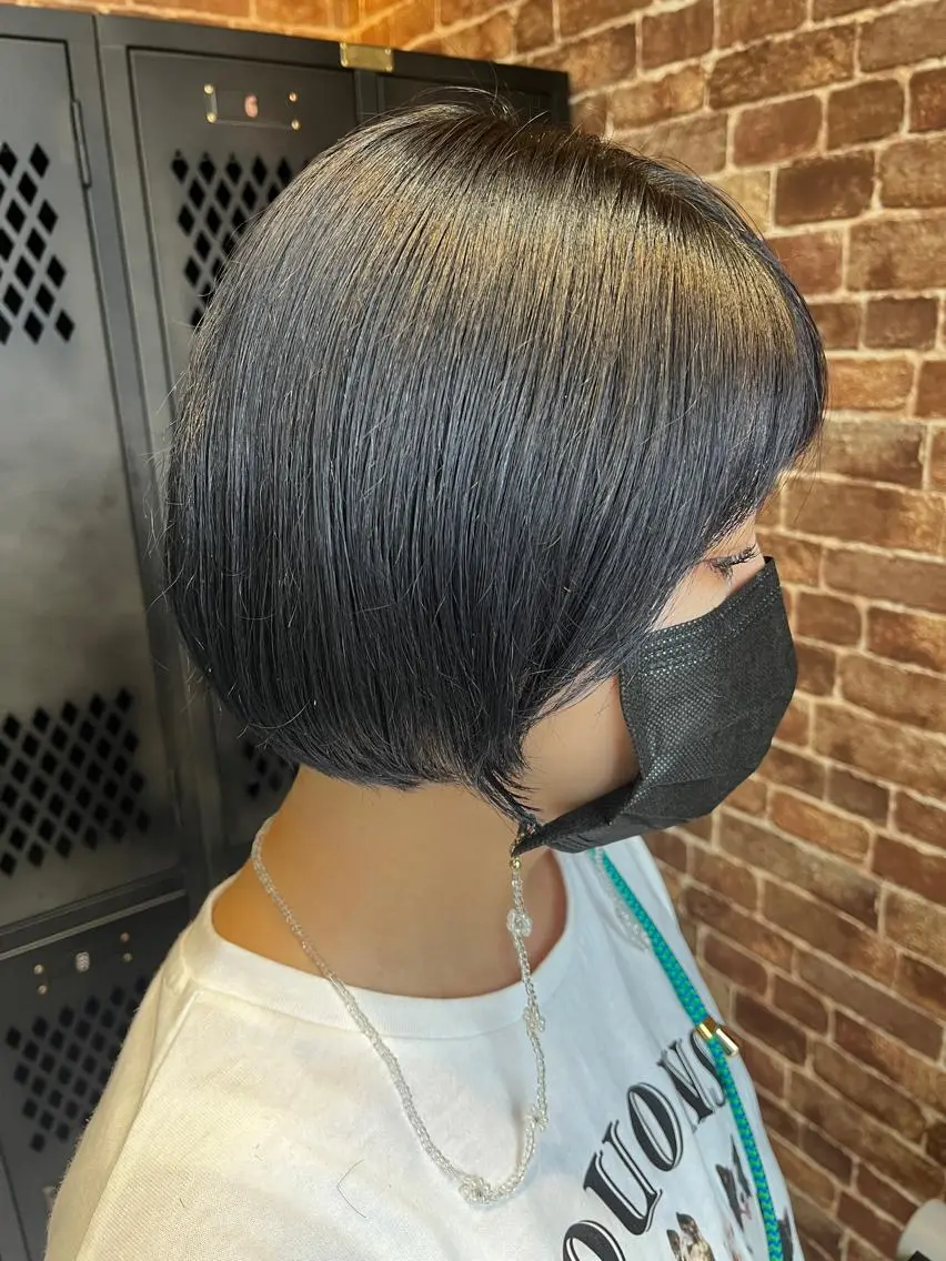 ショート カラー パーマ ヘアアレンジ メンズ キッズ ネイル マツエク・マツパ アイブロウ メンズパーマ ブラウンカラー ケアカラー 透明感カラー ピンクカラー 久木原 ゆりのヘアスタイル