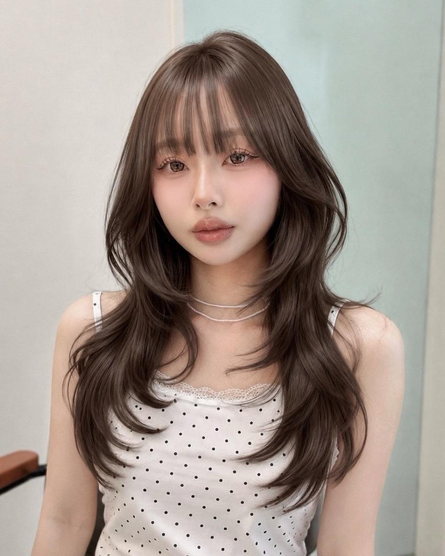 カラー 韓国風小顔カット🫧 トレンドスタイルのヘアスタイル
