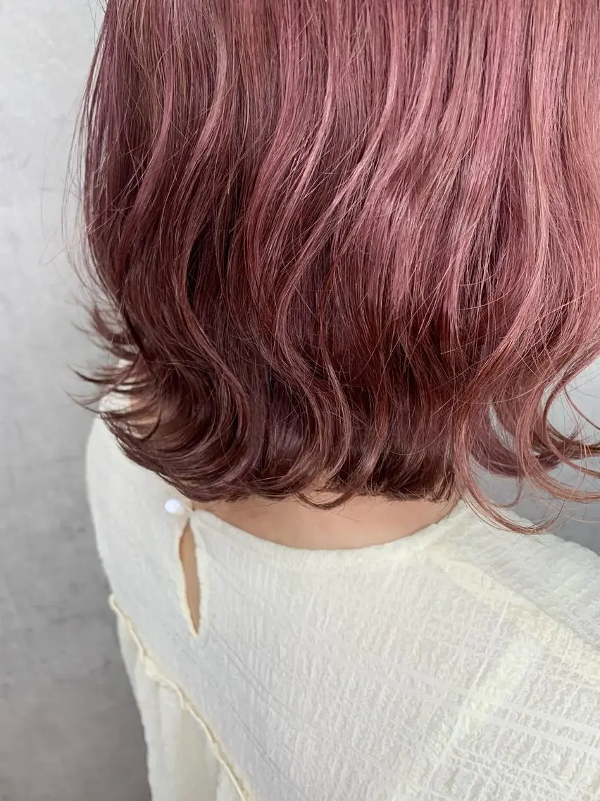カラー ブラウンカラー ピンクカラー 大島 千怜のヘアスタイル