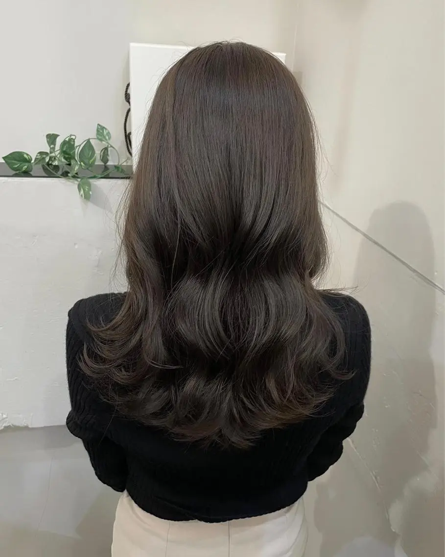 ロング カラー アッシュ アッシュグレー ショコラグレージュ グレージュ オリーブグレージュ カット ヘアカラー トリートメント 横浜/レイヤーカット /韓国ヘア/佐藤記正のヘアスタイル