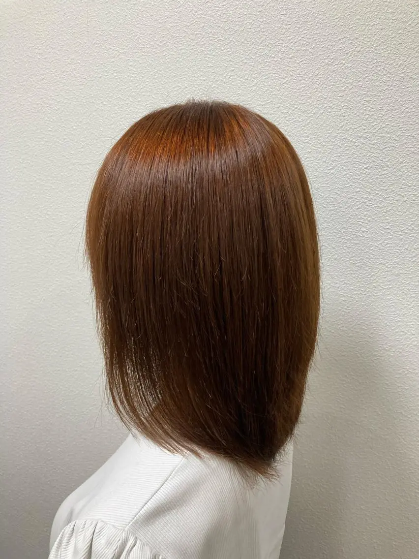 ミディアム カラー ブリーチ ブリーチなしカラー オレンジ CAP🌷 増田夏実のヘアスタイル