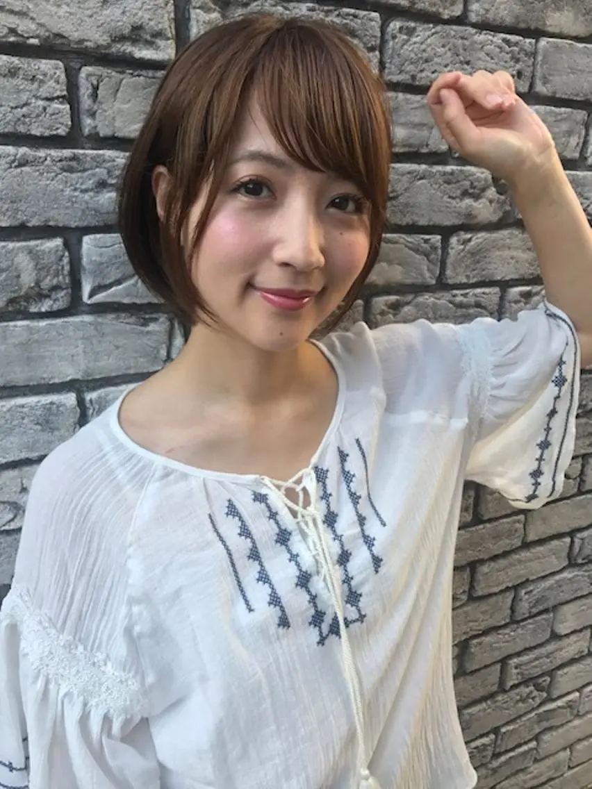 ショート カラー パーマ 羽田 ひろむのヘアスタイル