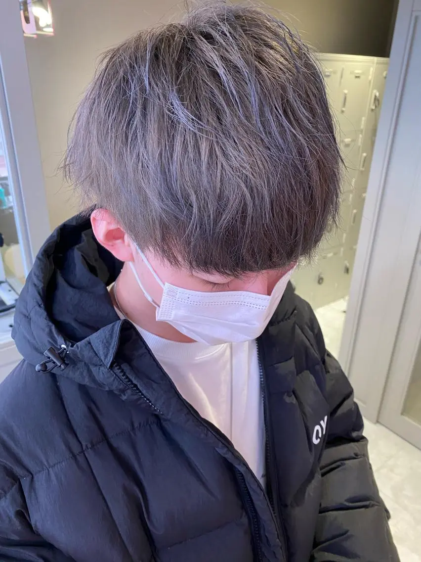 カラー パーマ ヘアアレンジ メンズ レイヤーダブルカラー KYONのヘアスタイル