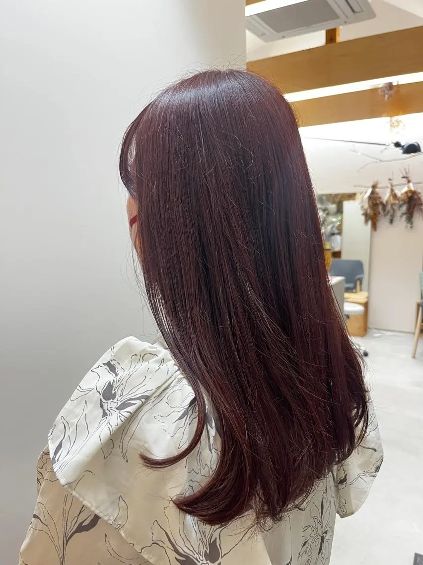 ロング カラー ブラウンカラー ピンクカラー ピンクブラウン TEMIL HAIR 《まお》のヘアスタイル