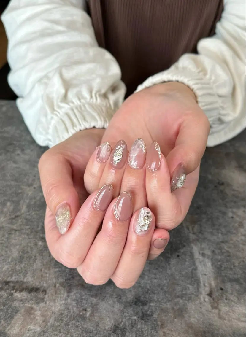 ネイル フラワーネイル ジェルネイル 大理石ネイル(マーブル) ニュアンスネイル シンプルネイル nail salon amanoのネイルデザイン