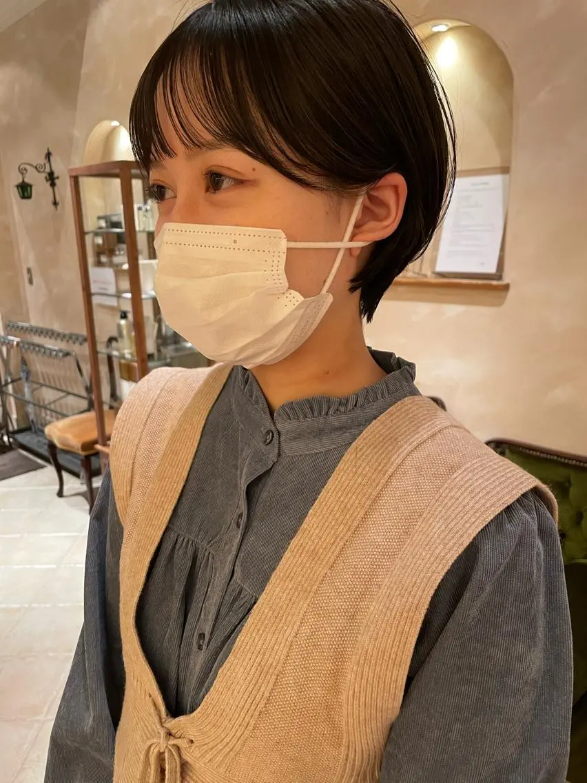 ショート ショートボブ ボブ ショートヘア 白髪ぼかしハイライト 脱白髪染めのヘアスタイル
