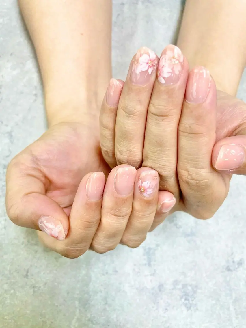 ネイル ピンク ピンクベージュ ハンドネイル .N YUKIのネイルデザイン