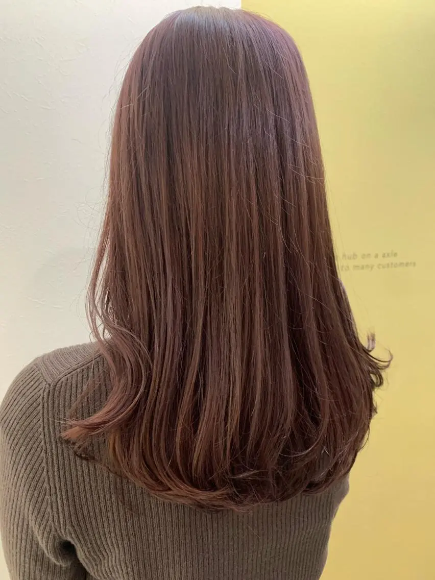 セミロング カラー ベージュカラー ブリーチ ラベンダーカラー ラベンダーベージュ ピンクカラー カット ヘアカラー トリートメント hubhair レイヤー/透明感のヘアスタイル