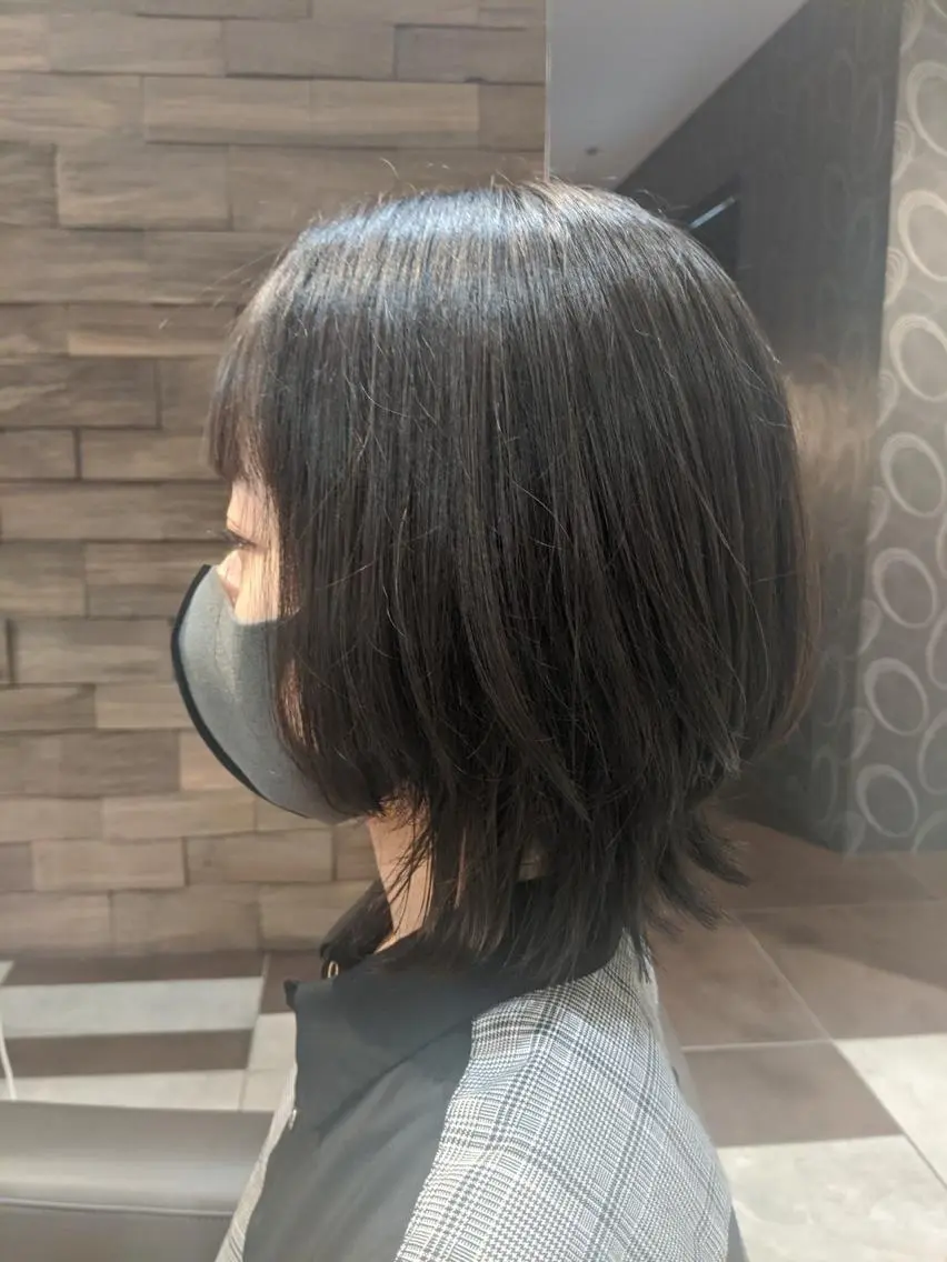 ミディアム ボブ ウルフカット ウルフボブ カット Kirina/ 茨木/髪質改善のヘアスタイル