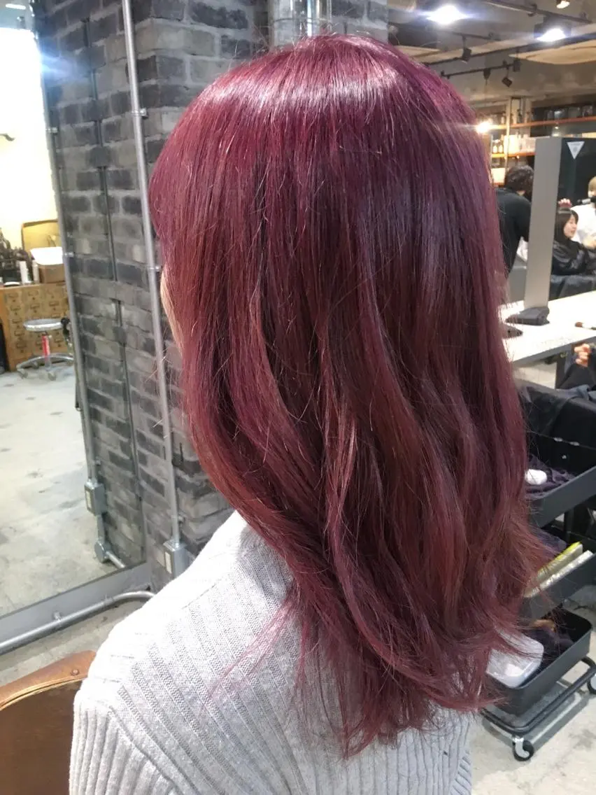 ロング カラー ピンクカラー バイオレットカラー ヘアカラー トリートメント 代表 中島貴志のヘアスタイル