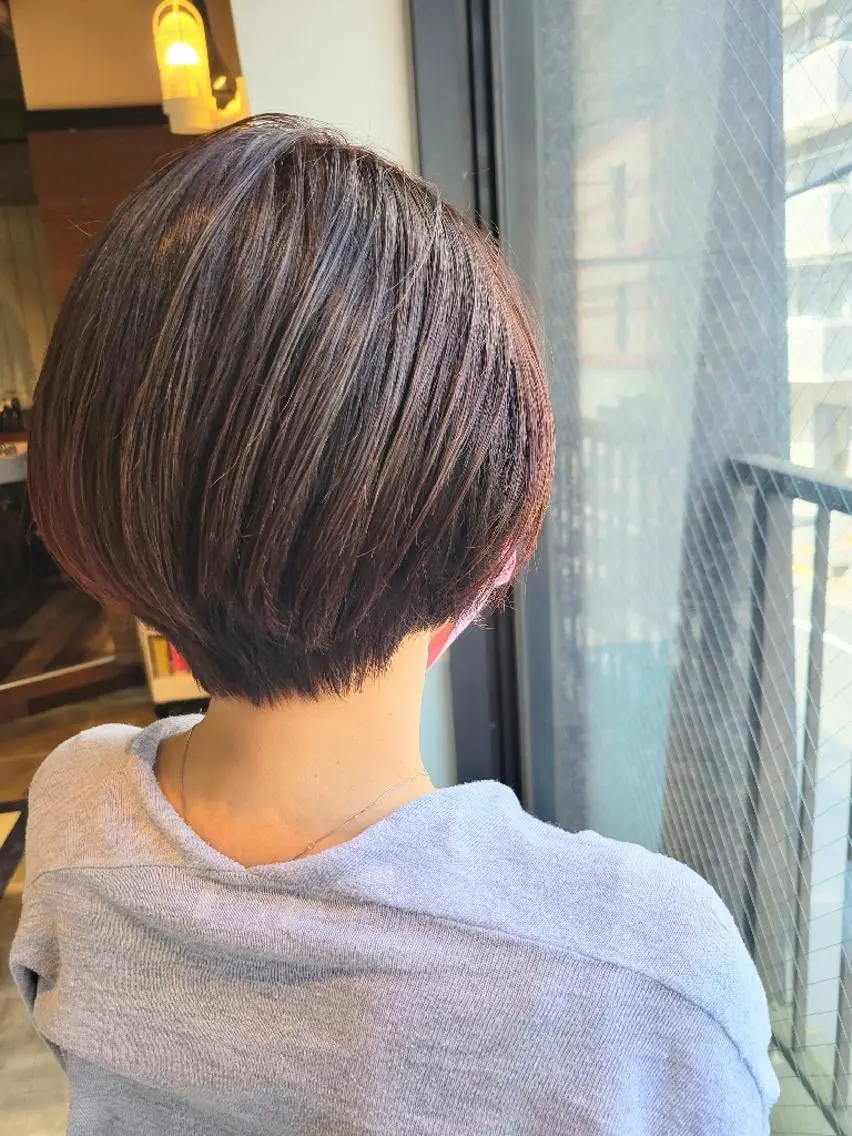 ショート カラー ブラウンカラー ピンクカラー カット ヘアカラー トリートメント alushe 岡 陽子のヘアスタイル
