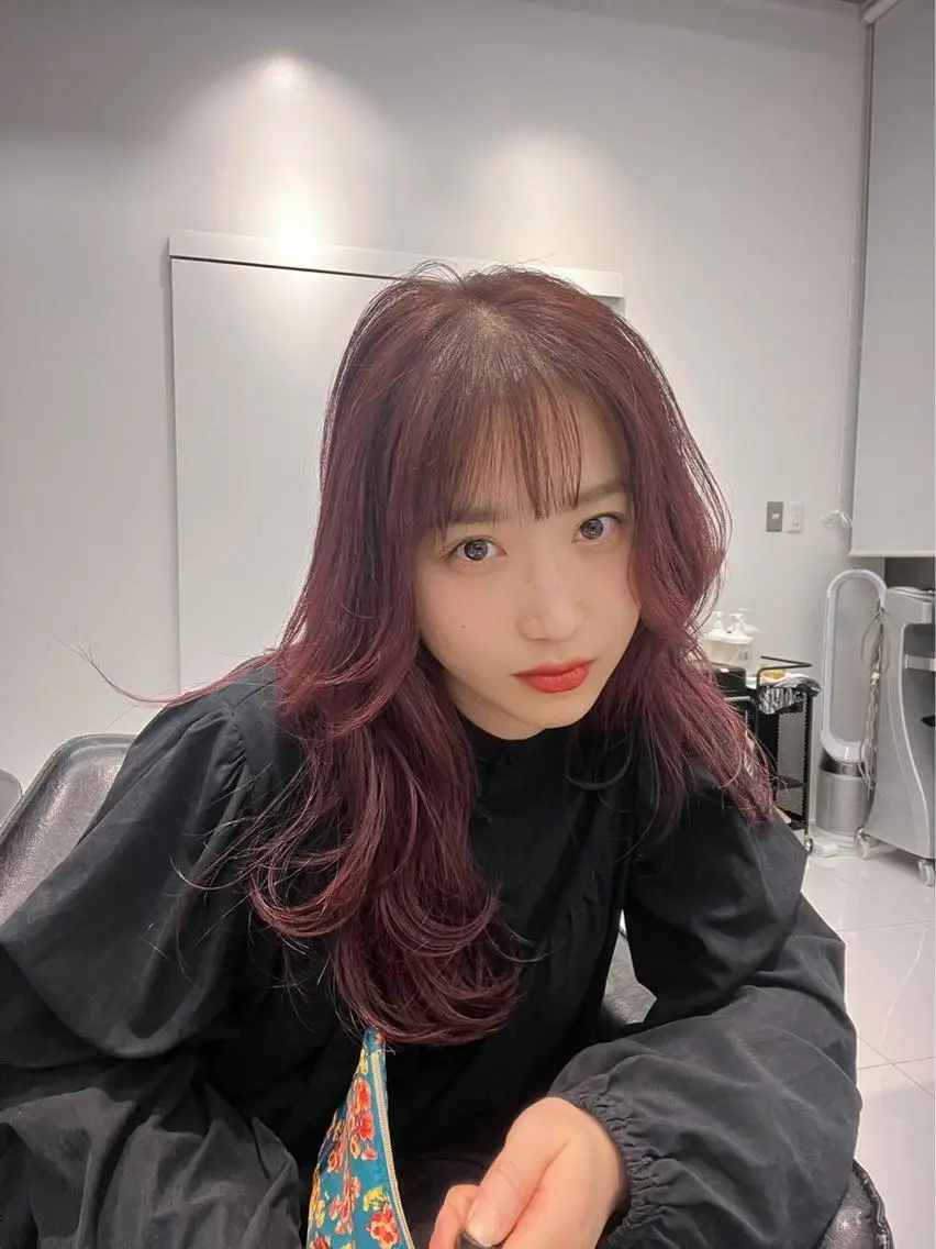 ロング カラー ハイトーンカラー ピンクカラー バイオレットカラー 表参道美容師 ぶんじのヘアスタイル