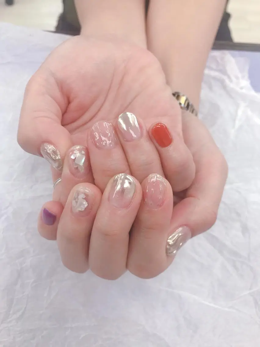 ネイル ミラーネイル ネイリスト あこのネイルデザイン