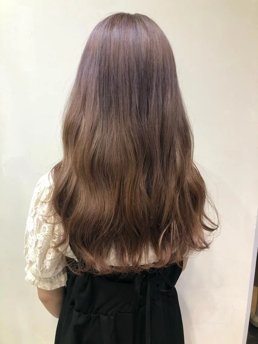 ロング カラー ベージュカラー ピンクカラー ピンクベージュ 女性リピ90%🍨 🩷佐藤みずきのヘアスタイル