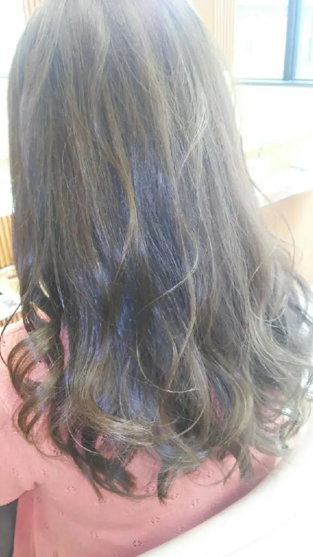 ロング カラー グレージュ ハイライトカラー ハイライト 脇田 雄大のヘアスタイル