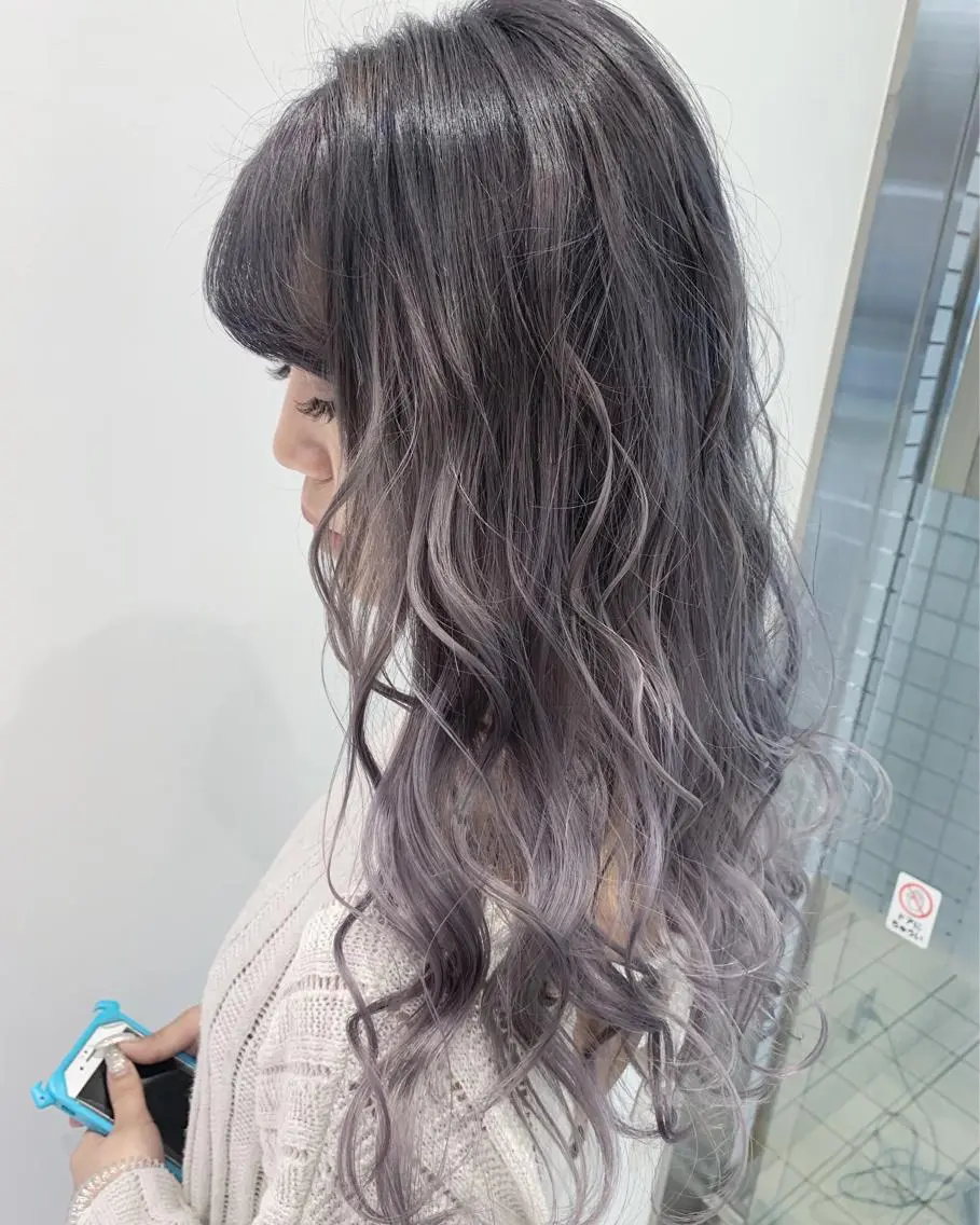 ロング カラー バレイヤージュ レイヤーカット カット ヘアカラー ブリーチ/バレイヤ ージュ川端裕司のヘアスタイル